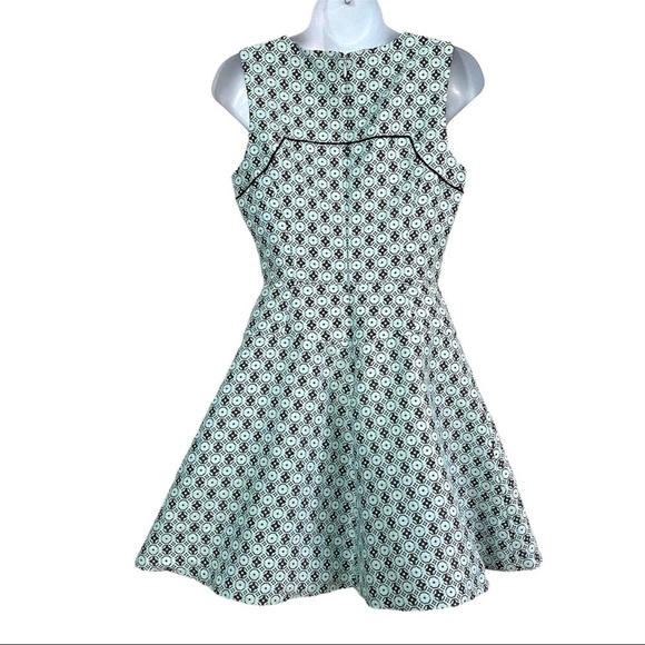 Club Monaco Mint Blue Sleeveless Dress Sz 0 Skater Fit Flare Summer Vacation - Picture 2 of 11